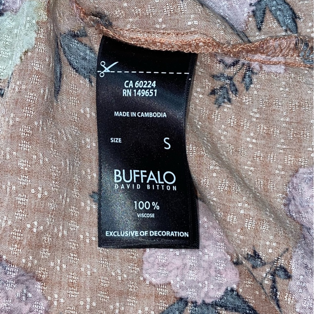 Buffalo David Bitton Floral Multi Color Viscose Top Blouse - Women’s Small - Picture 12 of 13
